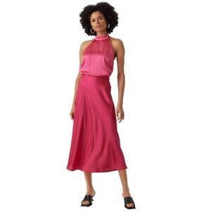 Vero Moda Pink Heart Oli 7/8 High Waist Long Slip Skirt size Medium